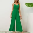 thumbnail image 6 of WREESH Womens Business Casual Jumpsuit Fashion Casual Solid Color Jumpsuit Green, 6 of 7