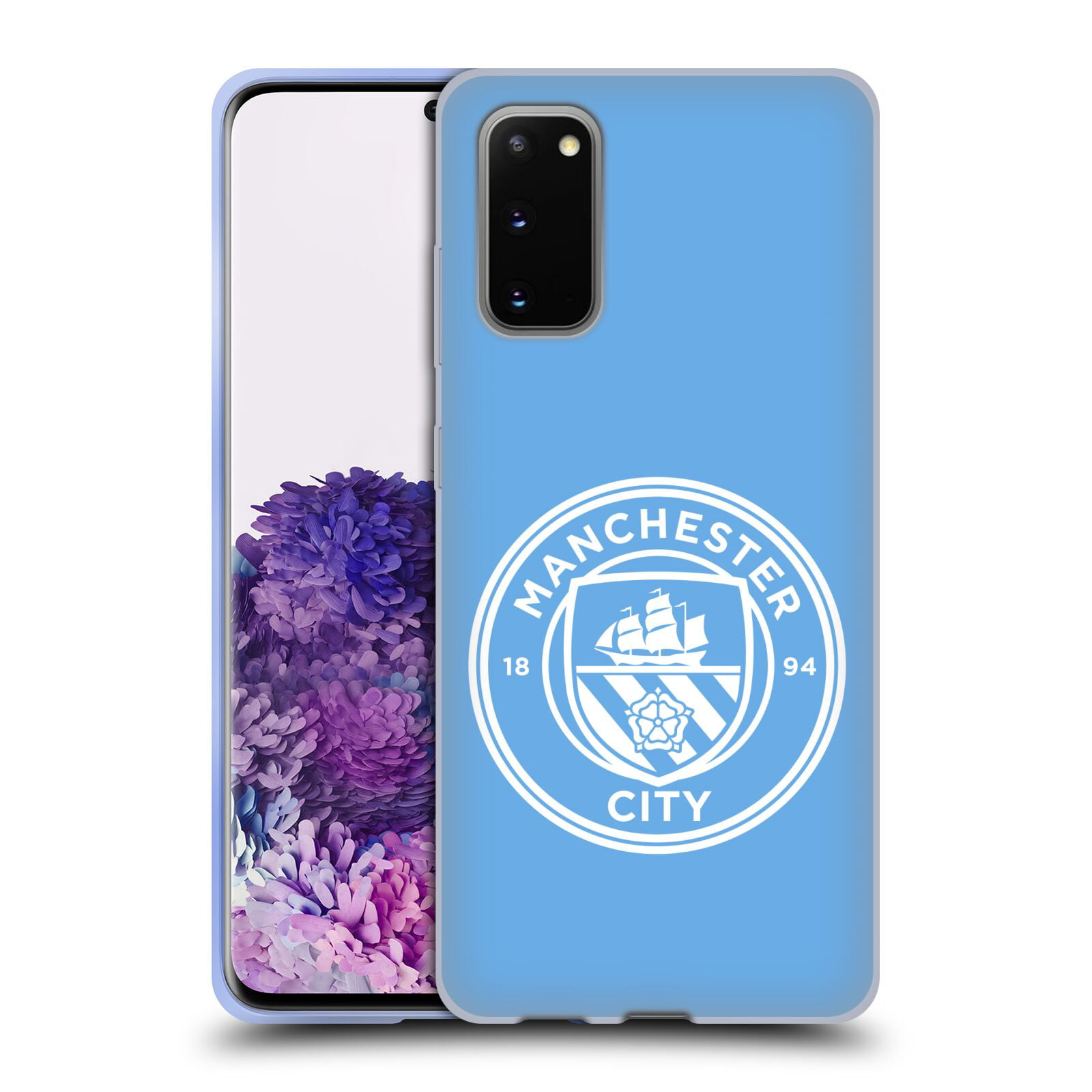 Official Manchester City Man City FC Home 2020/21 Badge Kit Leather Book Wallet Case Cover Compatible For Samsung Galaxy A20e 2019
