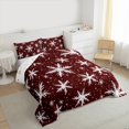 thumbnail image 3 of Manfei Girls Snowflakes Full Size Comforter Sets, Red White Bedding Comforter Set, Winter Festival Bedding Sets, Ultra Soft Home Decor, Reversible 3pcs, 3 of 8
