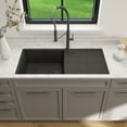 thumbnail image 6 of BOCCHI 1635-505-0120 Metallic Black 20in One Bowl Granite Composite Kitchen Sink, 6 of 7