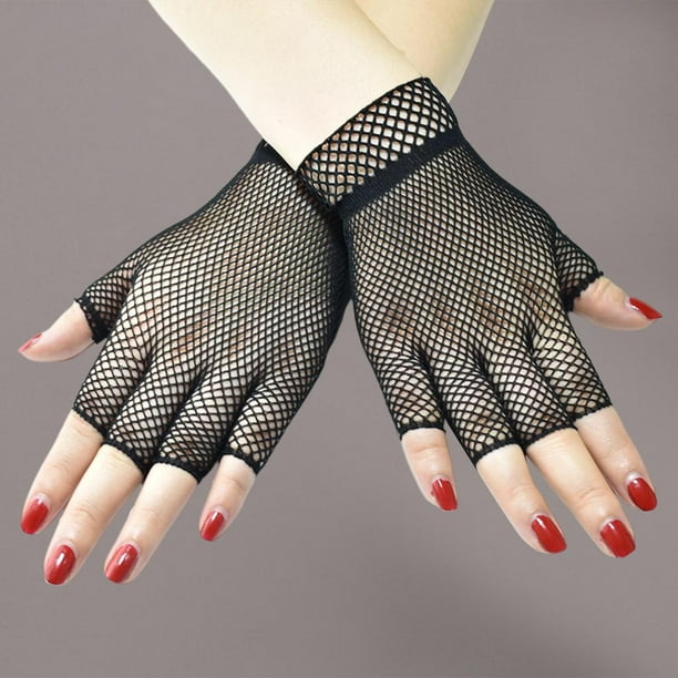 Short Fish Net Gloves Cosplay Gloves Fingerless Mesh Gloves Fancy Dress  Costume