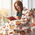 thumbnail image 6 of Fall Pumpkin Dessert Coffee Scarf Flannel Throw Blanket, Autumn Thanksgiving Birthday Gifts for Kids Men Women, Cake Maple Leaves Cinnamon Seasonal Soft Blankets for Bedding Sofa 50 x 60 Inches, 6 of 6