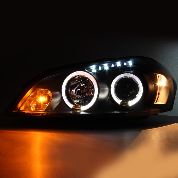 Tail light 2006-2013インパラ光沢のある黒いハローLED DRLリアテールライトブレーキランプ  For 2006-2013 Impala Glossy Black Halo LED DRL Rear Tail Lights Brake Lamps