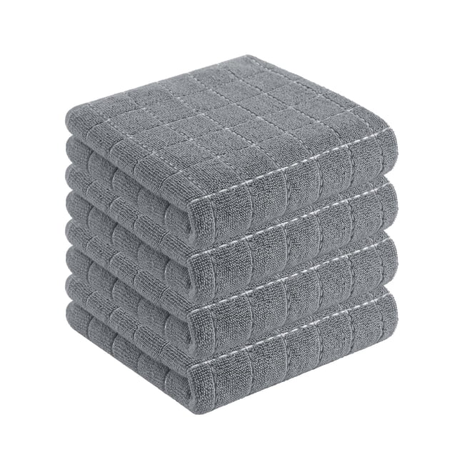 Toallas de cocina Homaxy, 100% algodón, rizo, paquete de 4, color gris medio