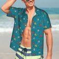 thumbnail image 4 of Uemuo Funny Cat Blue Printed Regular Fit Short Sleeve Casual Hawaiian Shirt for Men,Aloha shirt,Tropical shirt,Floral print shirt,Vacation Beach shirt-X-Large, 4 of 9