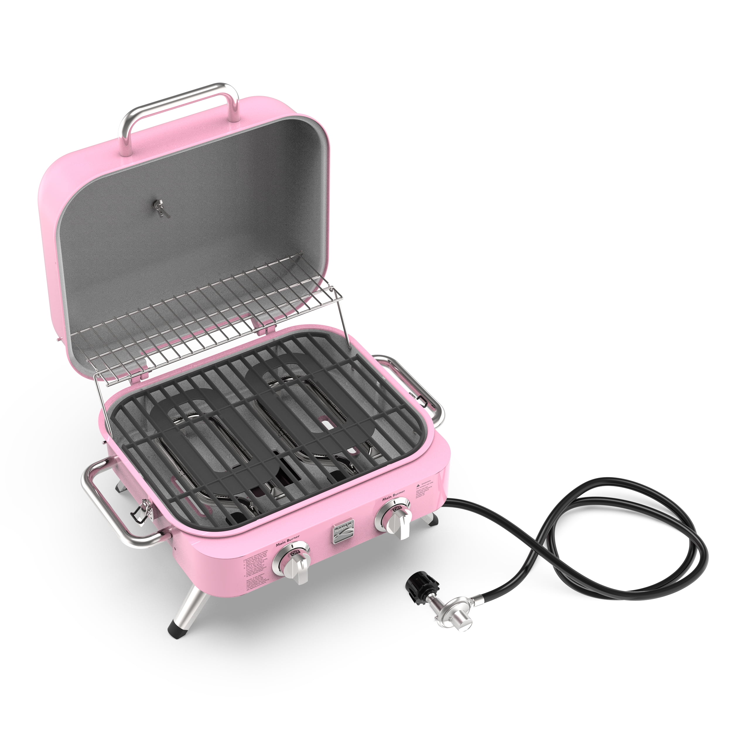 Kenmore 2-Burner Portable Tabletop Retro Gas Grill, Pink