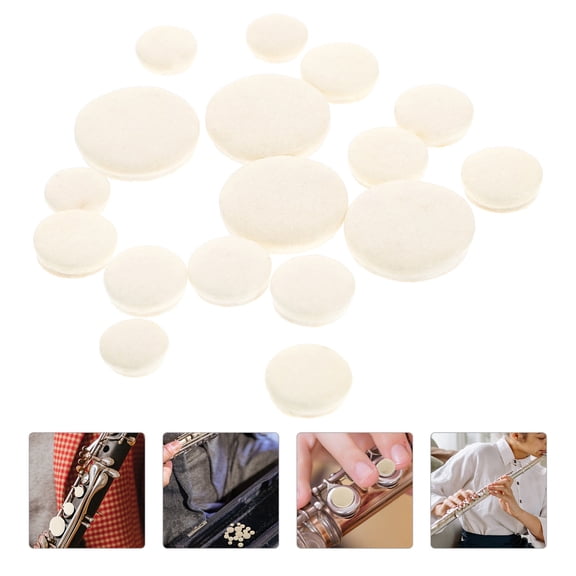 ifundom 17Pcs White Clarinet Key Pads Sound Hole Cushions Professional Clarinet Accessories Material