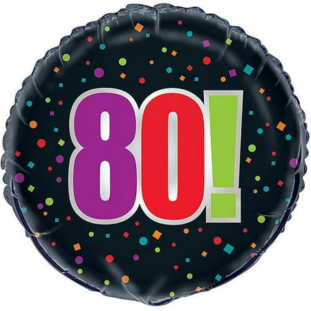 18" Foil Birthday Cheer 80th Birthday Balloon