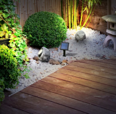 KODA Solar LED Rock Spotlight 2 Pack Outdoor Garden Lights with Solar Panel Adjustable Color 3000K 5000K Waterproof Landscape Lighting