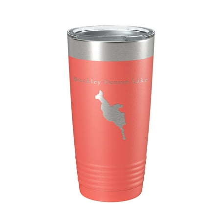 

Buckley Dunton Lake Map Tumbler Travel Mug Insulated Laser Engraved Coffee Cup Massachusetts 20 oz Coral