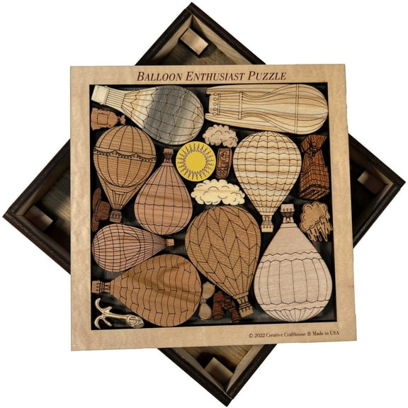 Creative Crafthouse Balloon Puzzle, Sky Adventure Wood Art Gift, USA Made