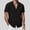 A174 Black, variant on Mens Textured Short Sleeve Button Down Shirt Casual Resort Style Camp Collar Summer Beach Shirt Tropical Vacation Button Up Lightweight Fashion Apparel Tops