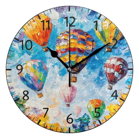 YAZAOO Decorative Wall Clock Size：25cm Colorful Ascent Design Pattern Clock