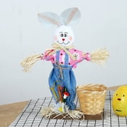 1PC Rabbit Basket Animal Handmade Bamboo Basket Creative Decoration For Easter