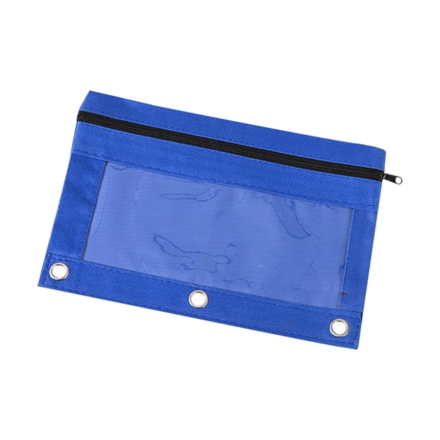Large Capacity Zipper Pencil Case Organizer With Three-hole Binder Design 25 cm x 19 cm x 1 cm Cloth Material 5 Piece Set