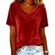 thumbnail image 1 of Camisas de Color Sólido para las Mujeres Plisados Estirables Puños V-Cuello Suéter de Moda, Camisas de Manga Larga de las Mujeres para el Hogar Y el Uso Diario, 1 of 5