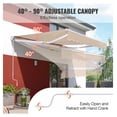 thumbnail image 3 of Retractable Awning 13x8 ft, Patio Sun Shade Outdoor Canopy, Water-Resistant Polyester Awning with Crank Handle for Backyard, Balcony, Deck, 3 of 7