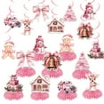 thumbnail image 4 of FlareFable Cute 3D Honeycomb Figurine Christmas Hanging Decor, with Pink Bow Christmas Tree Decorations, Fun Ornament for Holiday Theme Party, Perfect Christmas Decorations & Winter Display, 4 of 20