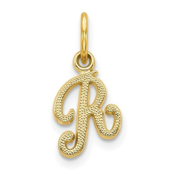 Finest Gold 14K Yellow Gold Script Letter R Initial Charm