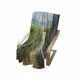 thumbnail image 3 of Seaside Soft Flannel Fleece Throw Blanket, Boardwalk over Dunes at Beach Pinery Provincial Park Ontario Canada, Cozy Plush for Indoor and Outdoor Use, 50" x 60", Sand Brown Fern Green, by Ambesonne, 3 of 5