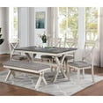 thumbnail image 3 of Bowery Hill Transitional Fabric Padded Dining Bench in Gray, 3 of 4