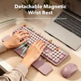 thumbnail image 5 of Wireless Keyboard and Mouse Combo Latte, Retro Round Keycaps, Full Size with Detachable Wrist Rest, 2.4G for PC Mac Windows, 5 of 9