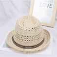 thumbnail image 5 of Fashion Wide Hat, Panama Sunhat for Women Girls, Adjustable Ladies Beach Sun Visor Straw Hat for Summer Camping Hiking Party Backpacking Beige, 5 of 8