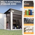 thumbnail image 6 of Aoxun 11.5'x7.3' Shed Outdoor Storage Shed with Triple Lockable Door Metal Storage Cabinet with Slopping Roof for Tools Bicycles Storage for Garden, Patio, Courtyard (Brown), 6 of 8