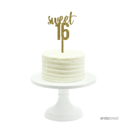 Download Gold Glitter Acrylic Sweet 16 Birthday Cake Topper ...