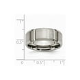 thumbnail image 2 of Titanium Beveled Edge Grooved 8mm Brushed and Polished Band, 2 of 8