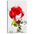 thumbnail image 2 of Hand drawn Watercolor Rose Flower - Floral Canvas Art Print, 2 of 3