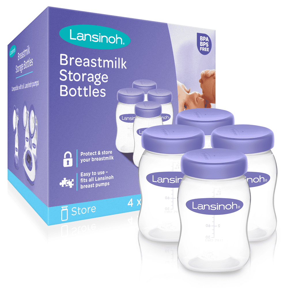 Lansinoh Breastmilk Storage Bottles, 5 Ounces, 4 Count