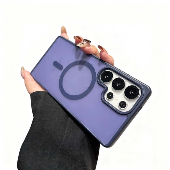 For Samsung Galaxy S26 Phone Case,Compatible with Mag-Safe,Matte Anti-fingerprint Translucent Skin-feel Back,Ultra Slim Thin Fit Shockproof Anti-fall Drop Protection,Durable Case,Blue