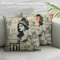 thumbnail image 3 of JEUXUS  Throw Pillow Cover French Script Decorative Pillow Case Paris Home Decor Square, 3 of 5