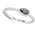 thumbnail image 4 of CHOOSE YOUR COLOR Sideways Multi-color CZ Teardrop Ring .925 Sterling Silver Band Black Female Size 6, 4 of 4