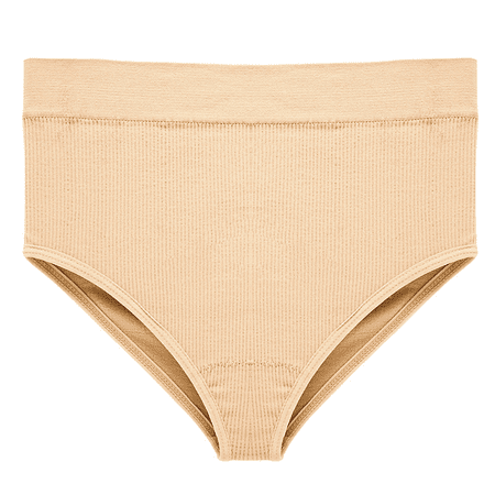 Fulorrnie Underwear for Women Plus Size Seamless Comfort Breathable Panty High Waist Elastic Stretchable Panties Beige L