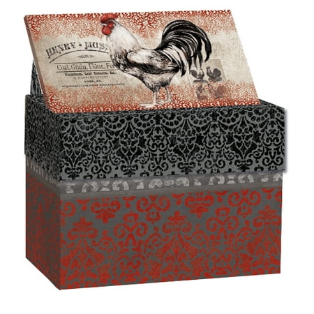 Maple Recipe Box - LANG CARDINAL ROOSTER RECIPE CARD BOX