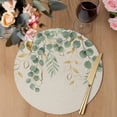 thumbnail image 3 of Sage Green Eucalyptus Round 15 Inch Placemats Set of 8, Country Leaves Rustic Botanical Vintage HeatResistant Non Slip Place Mats for Dining Table, Wipeable Kitchen Table Mats for Housewarming, 3 of 9