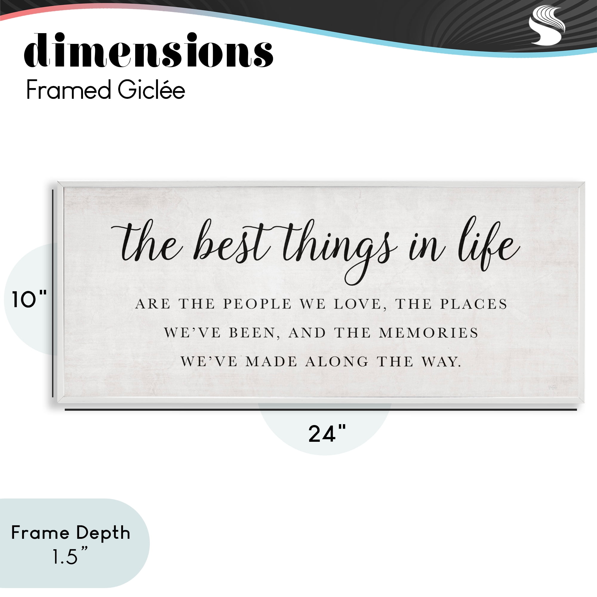 Stupell Industries Best Things In Life Uplifting White Framed Giclee Art, design by Natalie Carpentieri