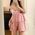 thumbnail image 2 of Womens Pajama Set Casual Shorts 2 Piece Set with Breast Cushion Sleepwear,A5-Pink,M, 2 of 9