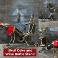 thumbnail image 4 of Skull Coke and Wine Bottle Stand, nny Metal Skull Skeleton Bar Decor for Whiskey, Beer, Steampunk Style Beverage Display Stand for Home, Kitchen, Man Cave Gift, Hallween (Black), 4 of 7