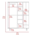 thumbnail image 5 of 32" H White Bar Cart with 6 - Bottle Cubbies and Side Shelves / Perfect for Home Party Liquor Storage, 5 of 6