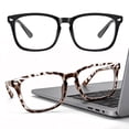 thumbnail image 5 of Rirool 2 Pack Blue Light Blocking Computer Glasses, Black and Leopard Frames Anti Eyestrain UV400 Screen Glasses for Women Men Reading Gaming TV Phone Office Work Screen Time Comfort Kit, 5 of 10