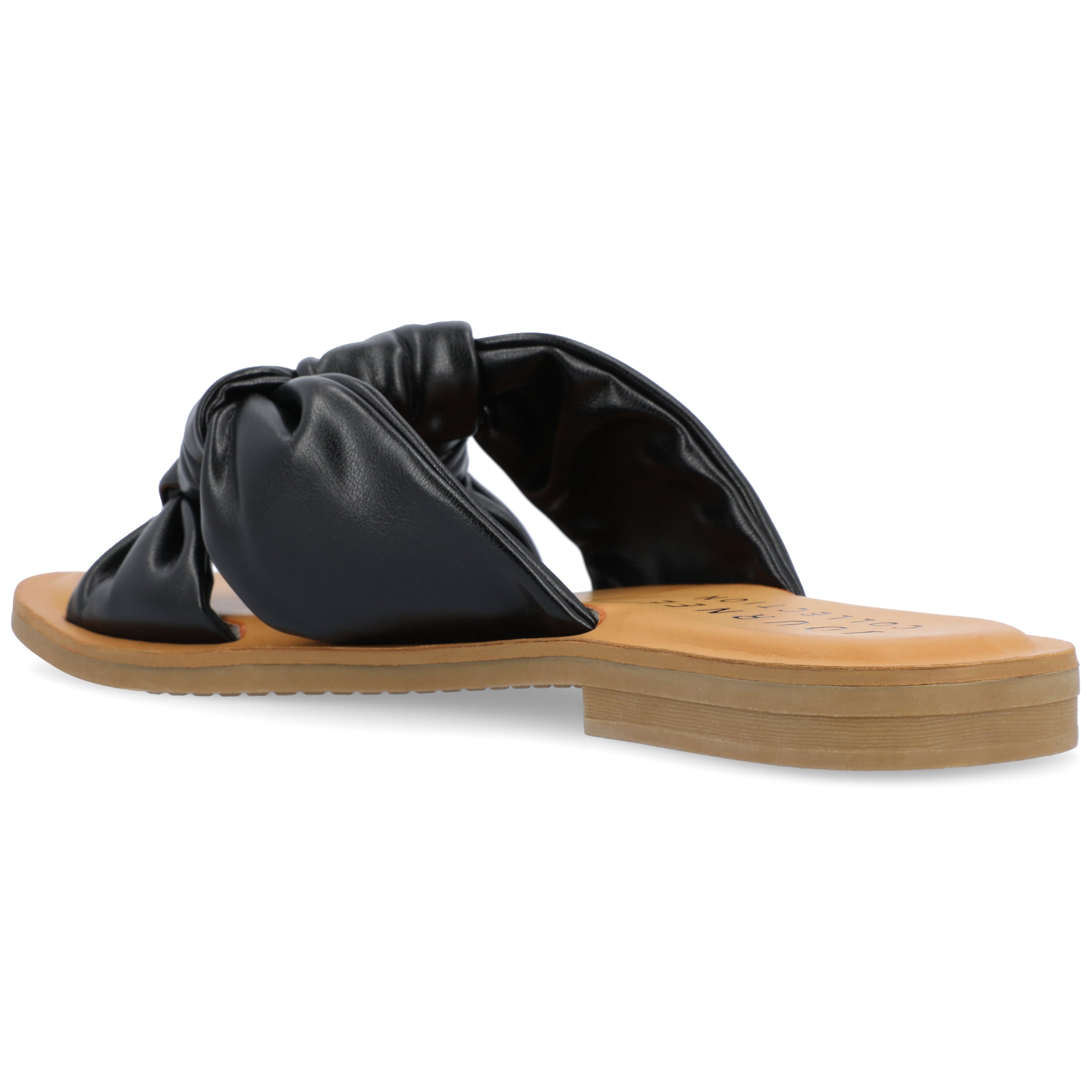 Journee Womens Kianna Slide Puffy Flat Sandals