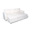 thumbnail image 1 of Ilios Innova | Sofá Cama Kairo Blanco de Tela Chaise Longue/Cama Extraíble 3 Plazas Estructura de Madera Funcional y Moderno, 1 of 9