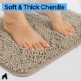 thumbnail image 5 of GORILLA GRIP Chenille Bath Rug 24x17, Rubber Back Quick Dry Washable Microfiber Bathroom Mats, Beige, 5 of 10