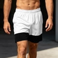 thumbnail image 7 of asjyhkr Basketball Shorts Mens Workout Activewear Elastic Waist Breathable Color Blocked Relaxed Gym Shorts(X-Large,White), 7 of 7