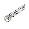thumbnail image 2 of INSPIRE CHIC Women's Animals Waist Belts, Leopard Cow Snake Faux Leather Round Gold Buckle for Jeans Pants Dresses 41.7x1.1" Cow-Print, 2 of 6