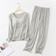 thumbnail image 2 of Ropa de dormir de Modal para el hogar, Pijamas de mujer para conjunto de dos piezas, Pijamas de manga larga, traje femenino para mujer, M-XXL grande de otoño, 2 of 5