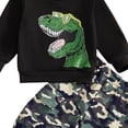 thumbnail image 4 of larppty Toddler Baby Boy Clothes Letter Print Tops Camouflage Pants Outfits | Kids,Fall Winter,Long Sleeve (Green,3-4 Years), 4 of 4